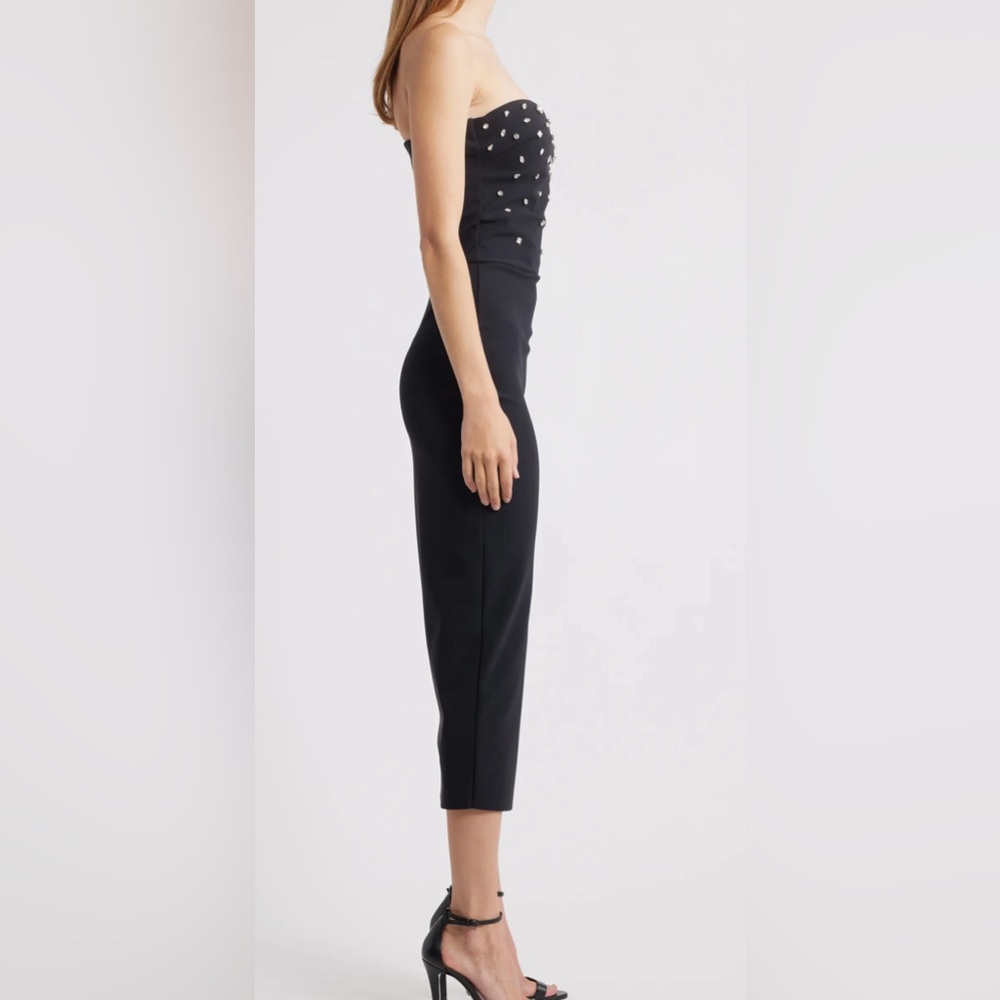 Chiara Boni La Petite Robe Mahta Rhinestone Detail Strapless Cocktail Dress - Picture 3 of 14